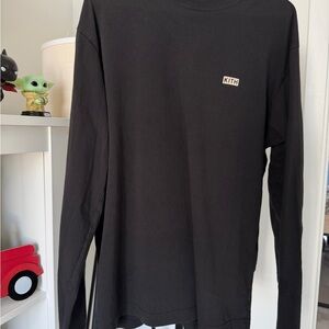 Kith Long Sleeve T-shirt 100% Cotton Mens Medium Black